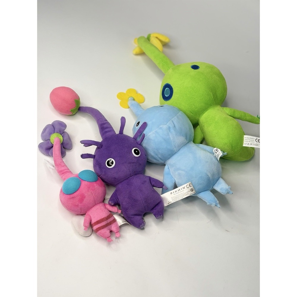 Sanei Pikmin All Star Collection Plush Set of 4 Lot Nintendo Toy Doll Figure